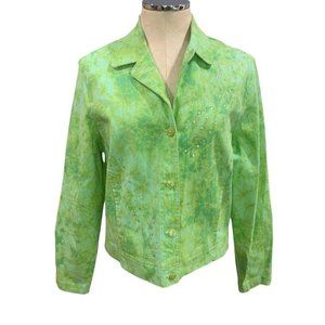 Large BXB Women's Vintage 1990s Embellished Stretch Jean Jacket